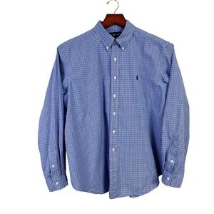 Ralph Lauren Classic Fit XXL Preppy Blue Gingham Check Button  Long Sleeve Shirt